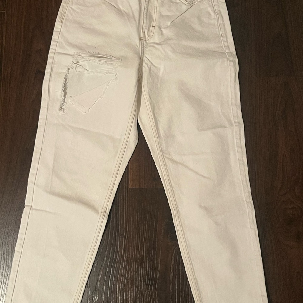 Topshop Cream Denim Pants